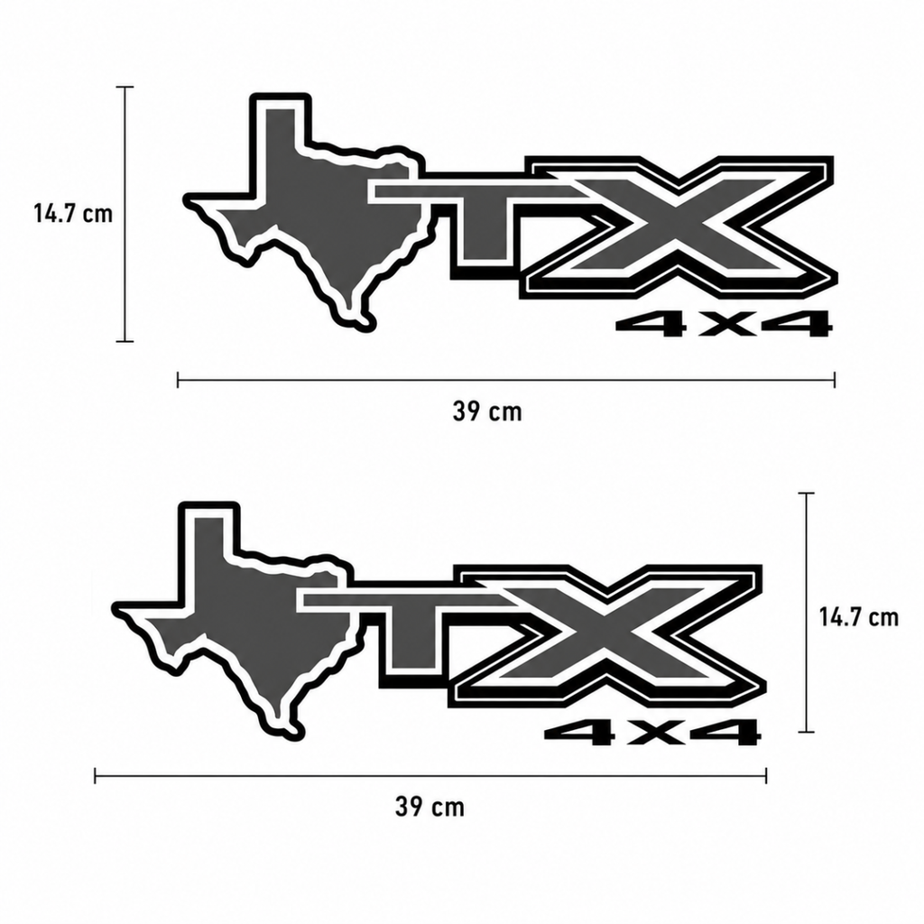 Calcomanías STX Texas 4X4 39x14.7 cm – Par en Vinil