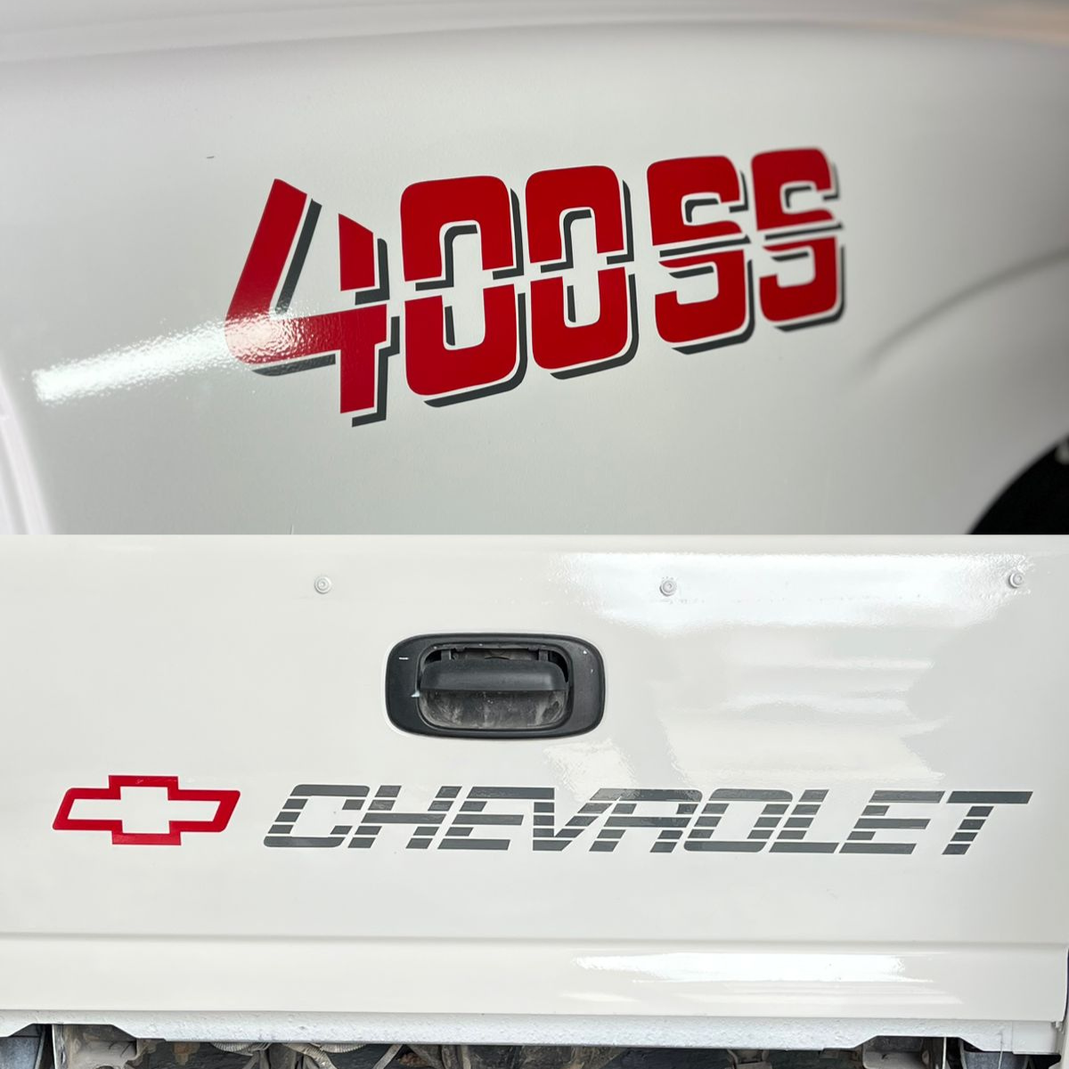 Calcomanías Chevrolet 400SS 36x12 cm + Chevrolet 110x10 cm