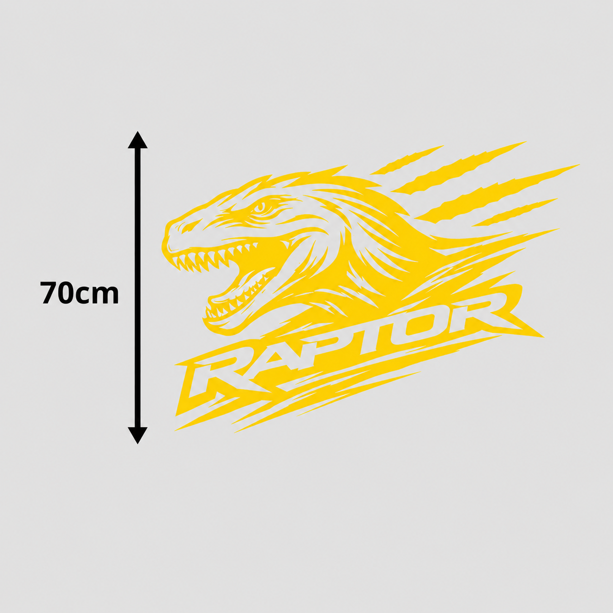 Calcomanía Raptor Dinosaurio con Texto 70 cm