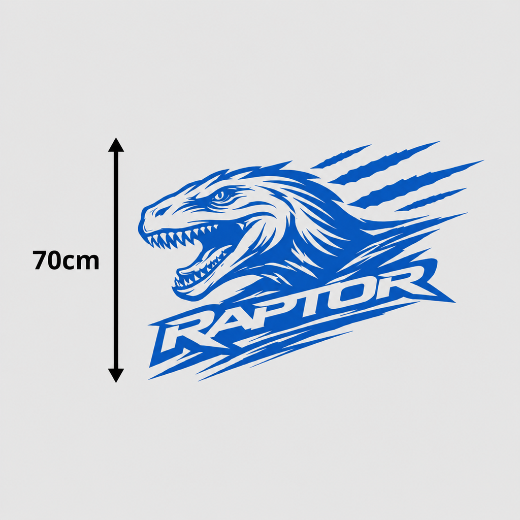 Calcomanía Raptor Dinosaurio con Texto 70 cm
