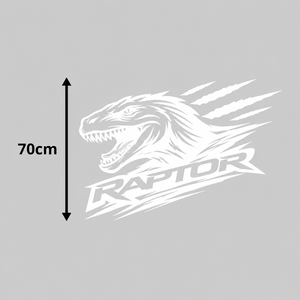 Calcomanía Raptor Dinosaurio con Texto 70 cm