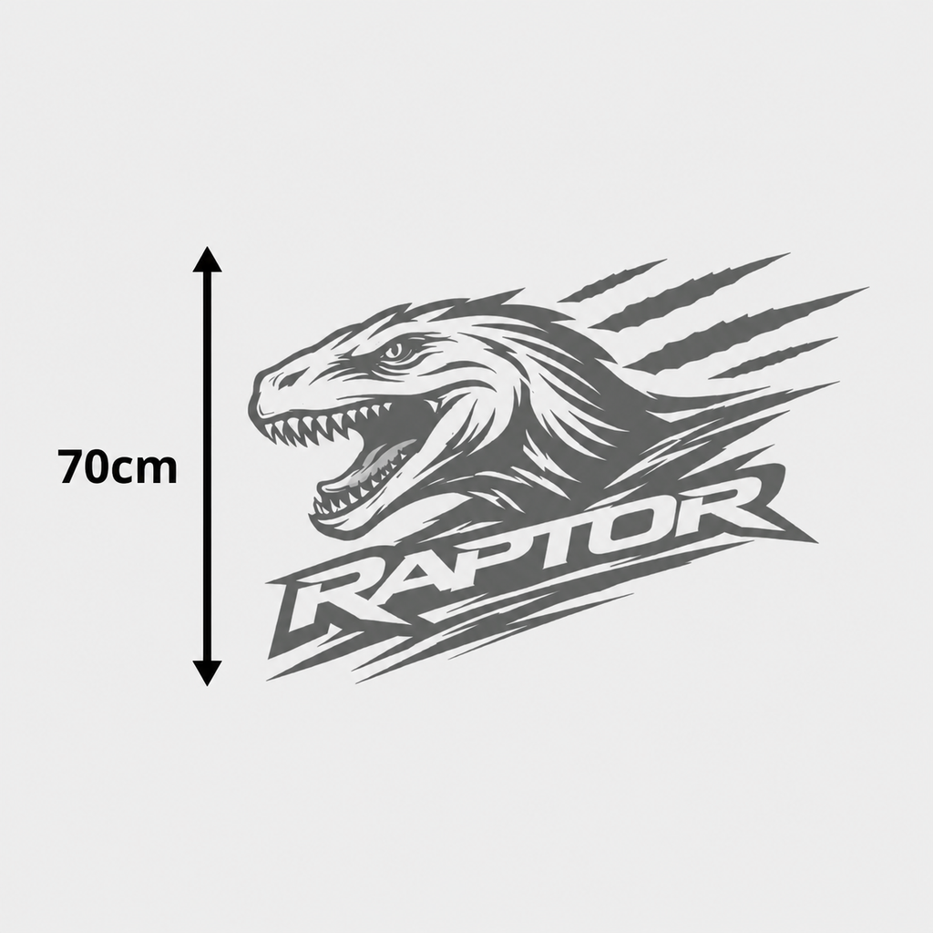 Calcomanía Raptor Dinosaurio con Texto 70 cm