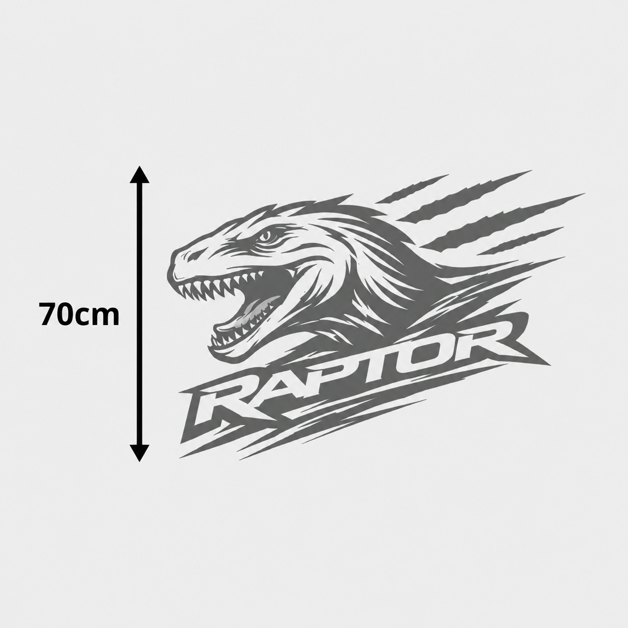 Calcomanía Raptor Dinosaurio con Texto 70 cm