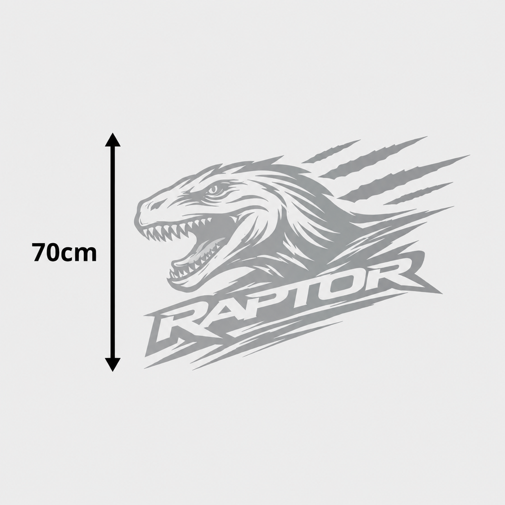 Calcomanía Raptor Dinosaurio con Texto 70 cm