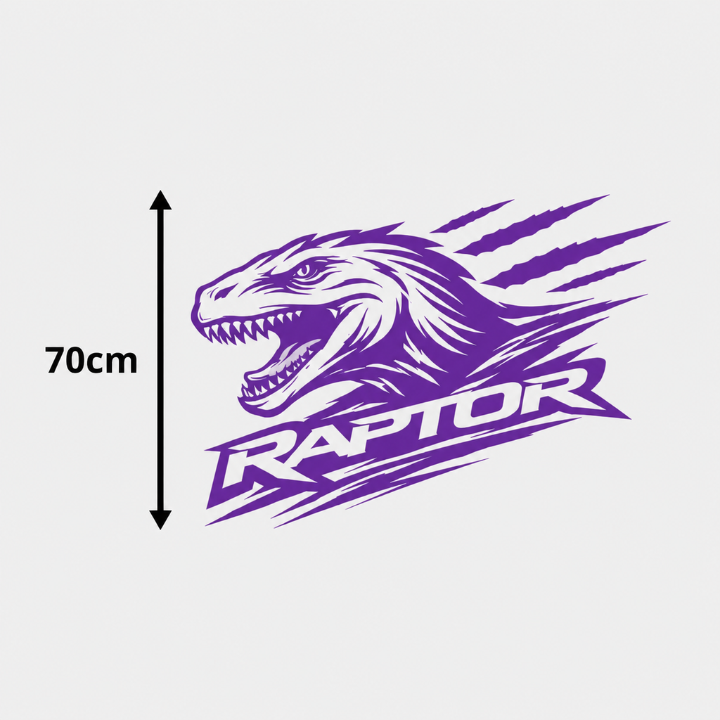 Calcomanía Raptor Dinosaurio con Texto 70 cm