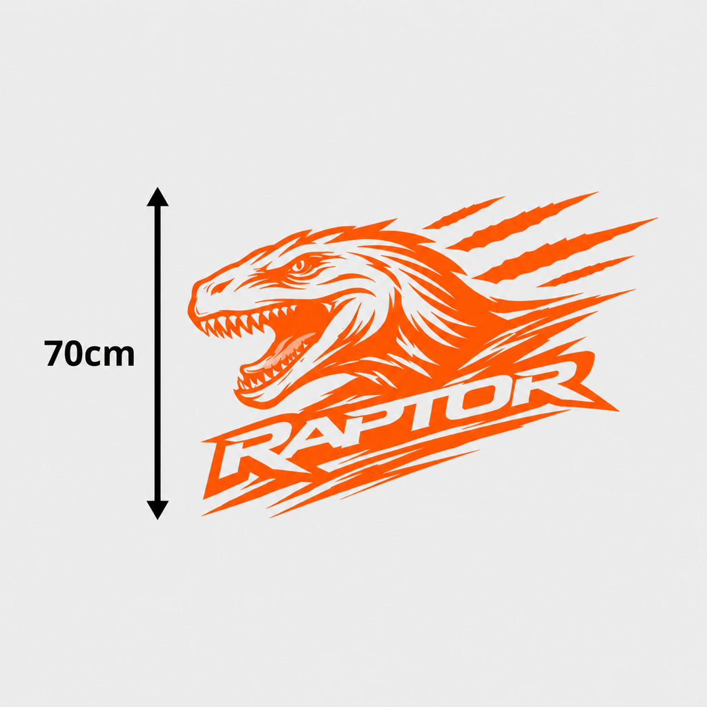 Calcomanía Raptor Dinosaurio con Texto 70 cm