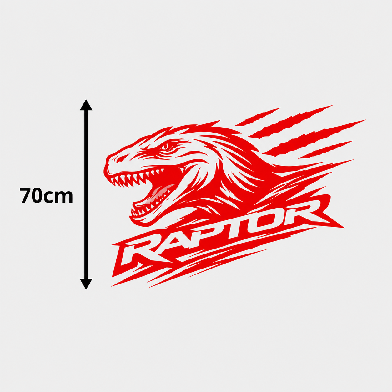 Calcomanía Raptor Dinosaurio con Texto 70 cm