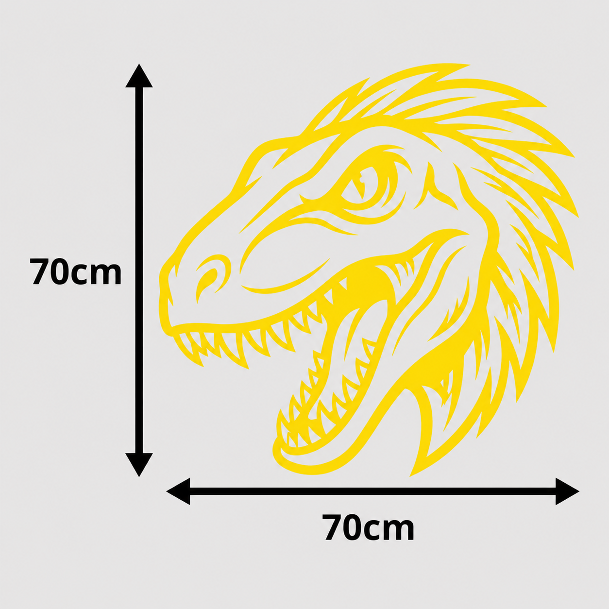 Calcomanía para camioneta, Cabeza Raptor 70x70 cm