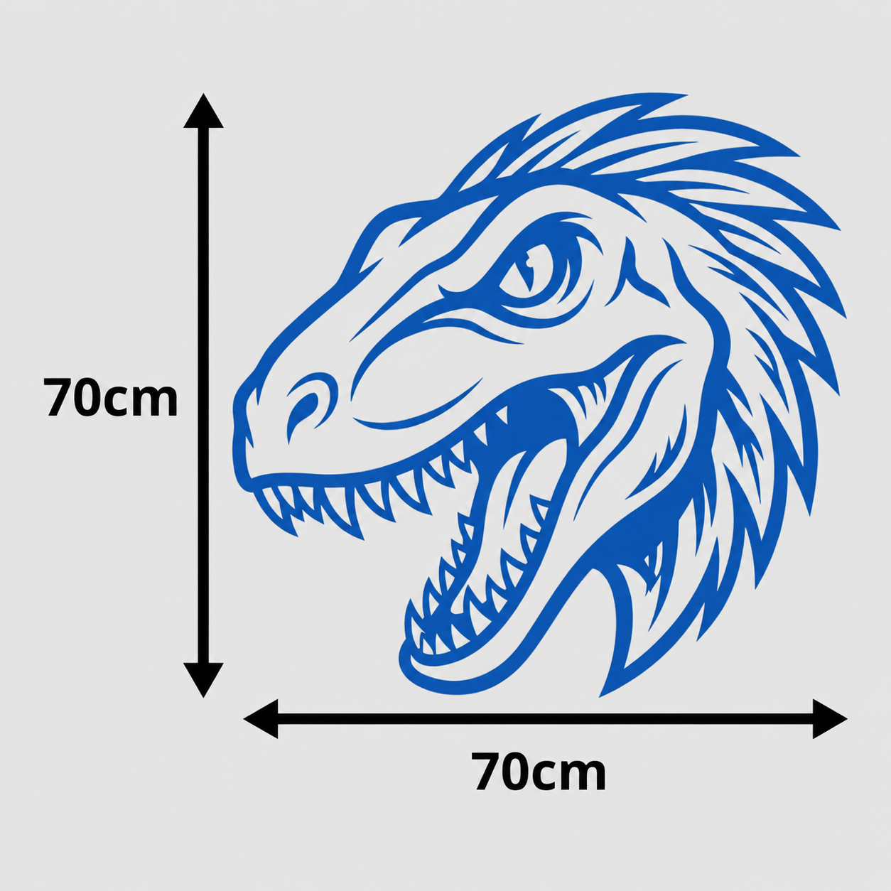 Calcomanía para camioneta, Cabeza Raptor 70x70 cm