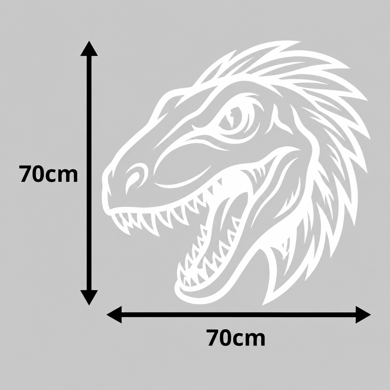 Calcomanía para camioneta, Cabeza Raptor 70x70 cm