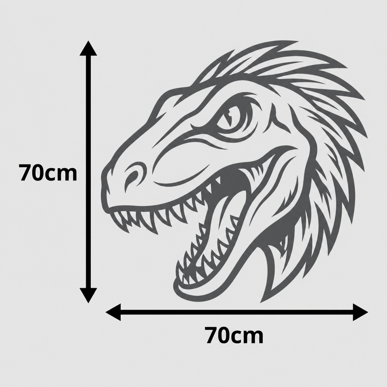 Calcomanía para camioneta, Cabeza Raptor 70x70 cm