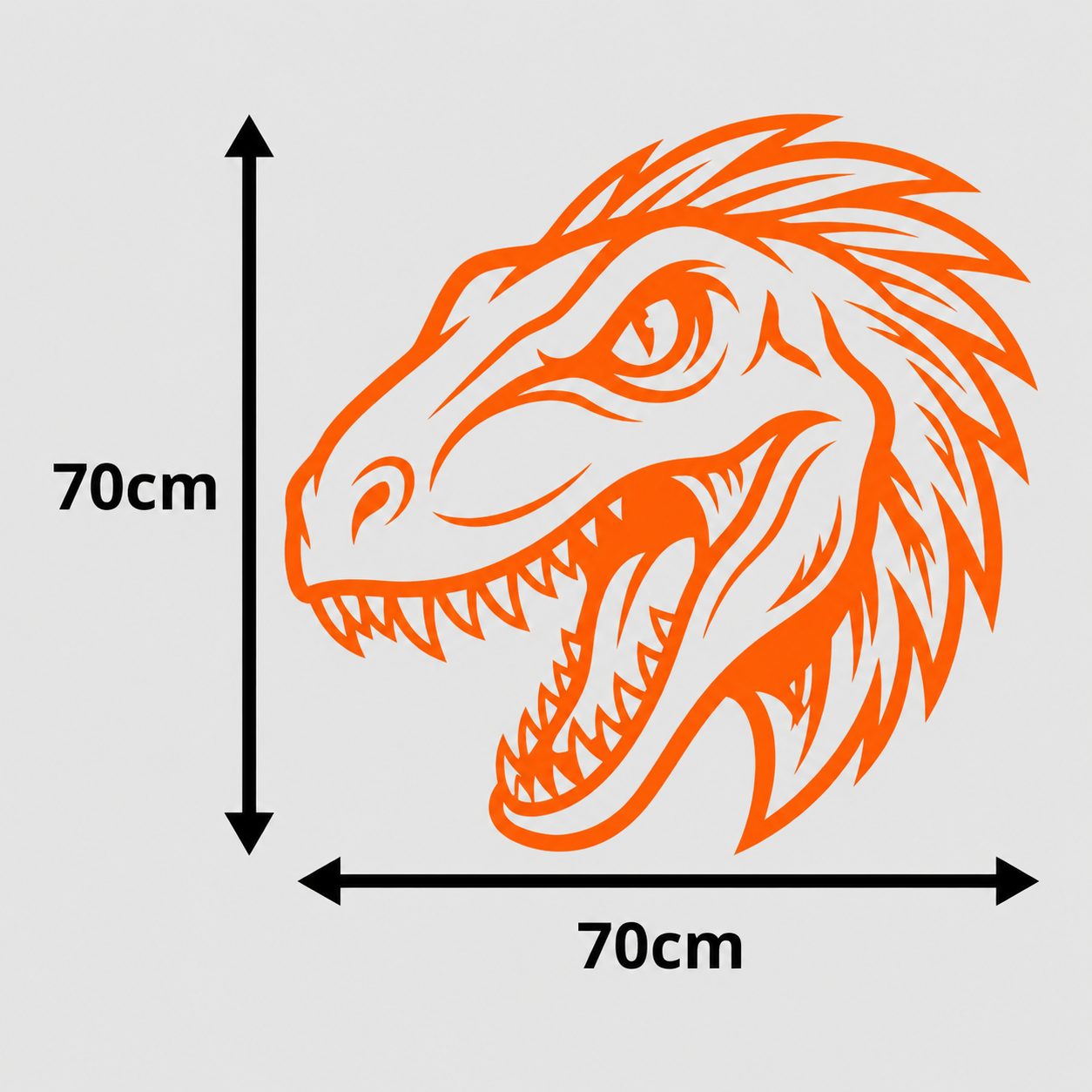 Calcomanía para camioneta, Cabeza Raptor 70x70 cm