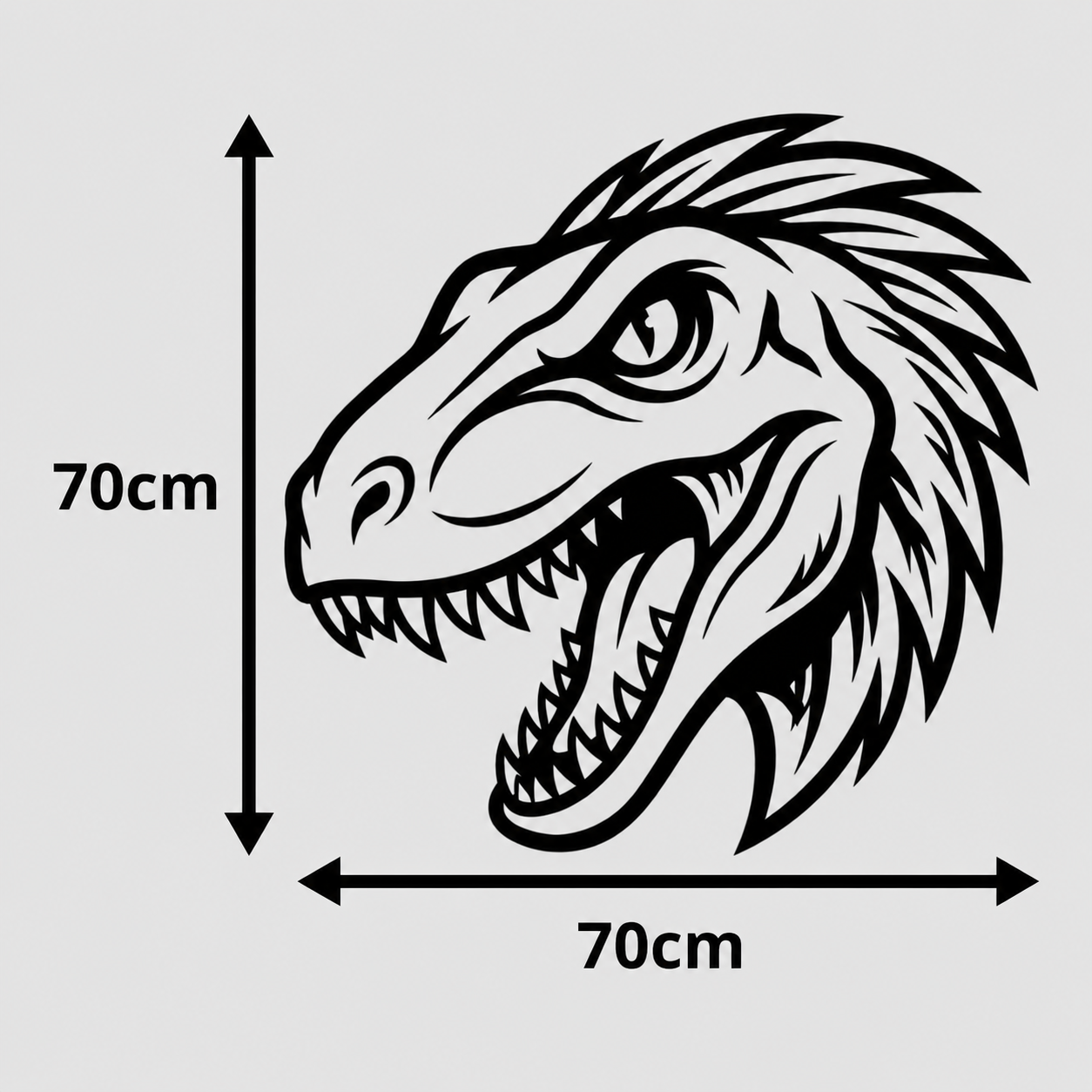 Calcomanía para camioneta, Cabeza Raptor 70x70 cm