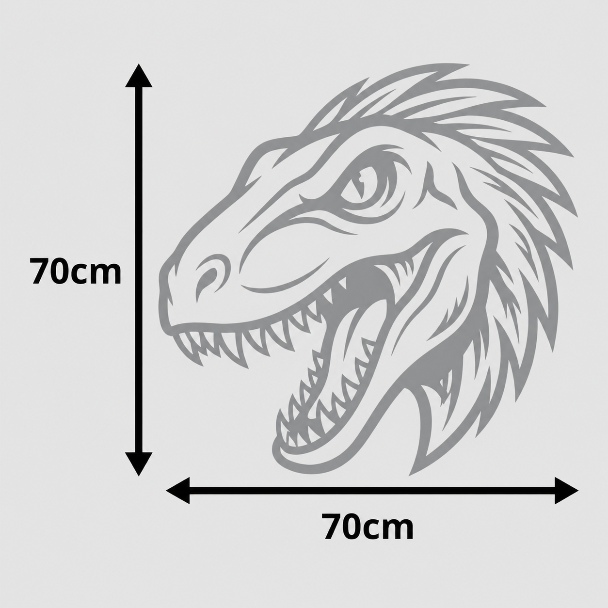 Calcomanía para camioneta, Cabeza Raptor 70x70 cm