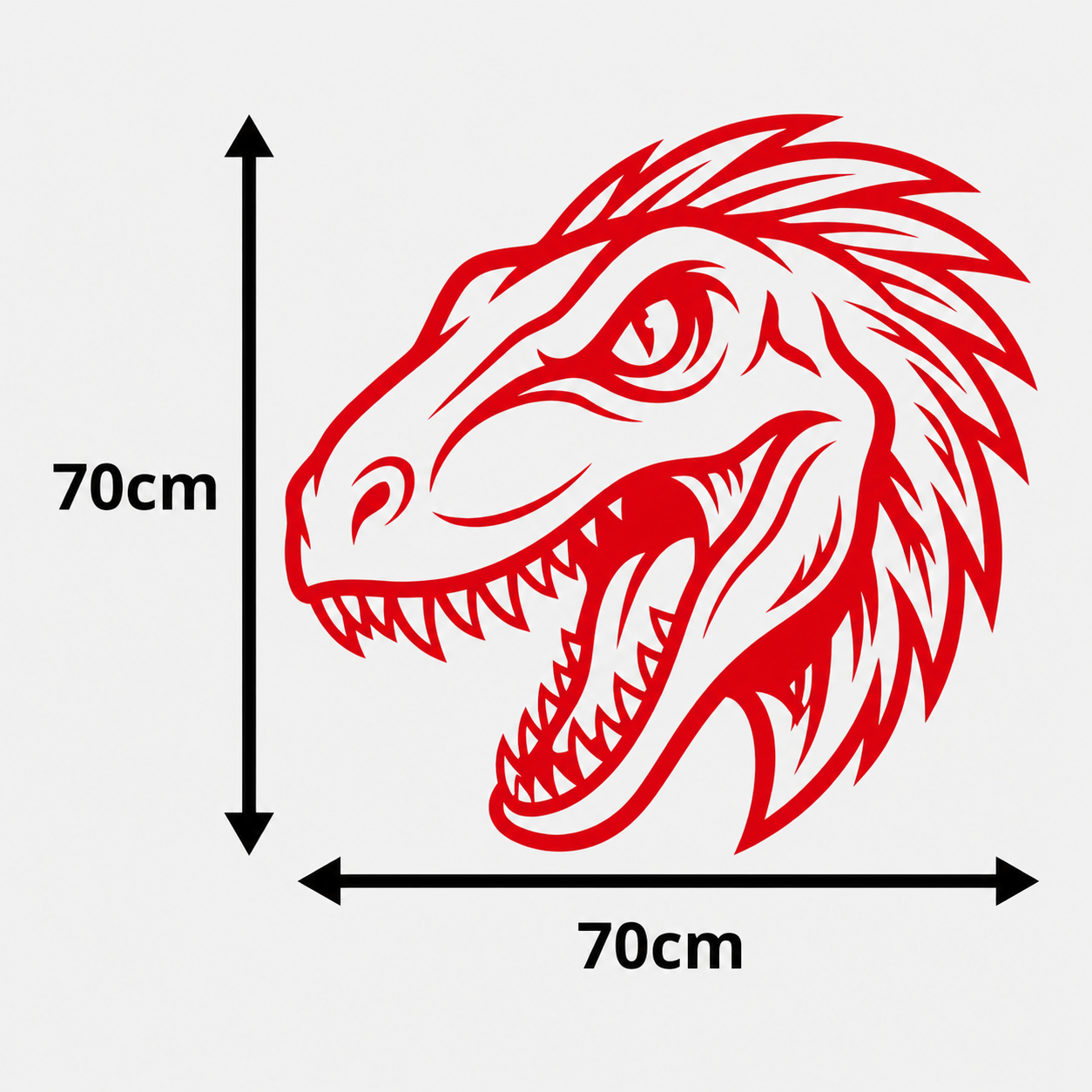 Calcomanía para camioneta, Cabeza Raptor 70x70 cm