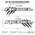 Kit Calcomanías REBEL con Garrazos 56x26 cm – 2 Piezas en Vinil