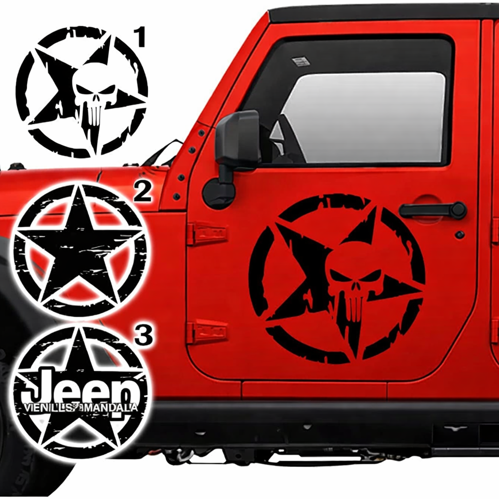 Sticker Jeep Punisher 45x45 cm | Vinil para Auto