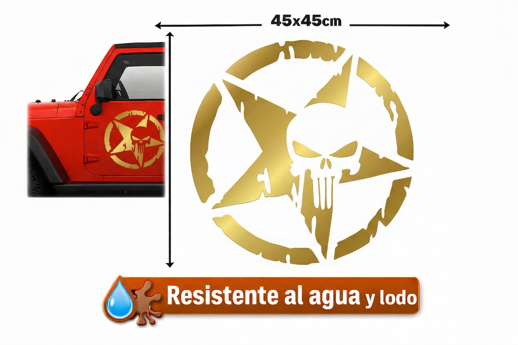 Sticker Jeep Punisher 45x45 cm | Vinil para Auto