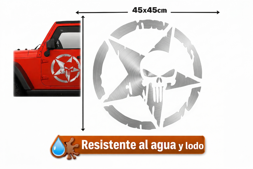 Sticker Jeep Punisher 45x45 cm | Vinil para Auto