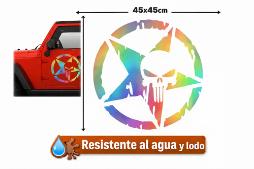 Sticker Jeep Punisher 45x45 cm | Vinil para Auto