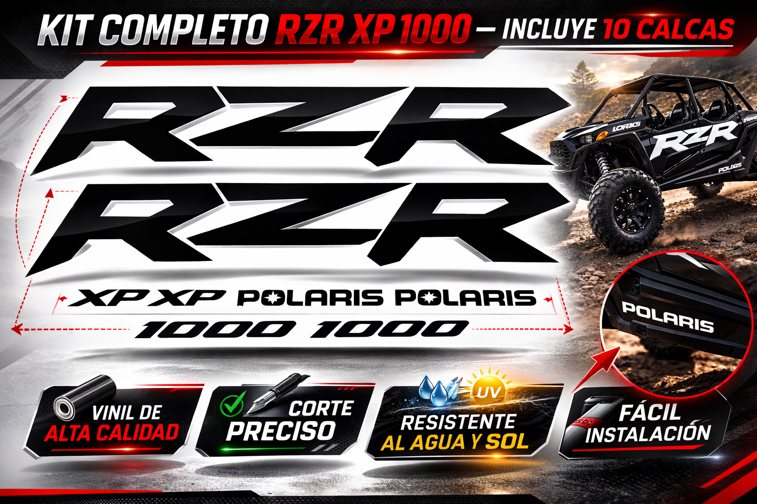 Kit Calcomanías Polaris RZR XP 1000