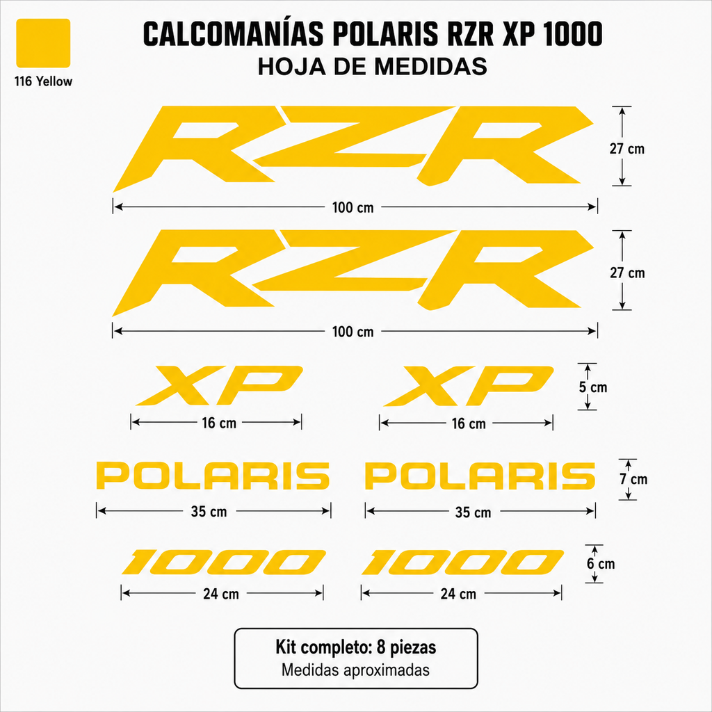 Kit Calcomanías Polaris RZR XP 1000