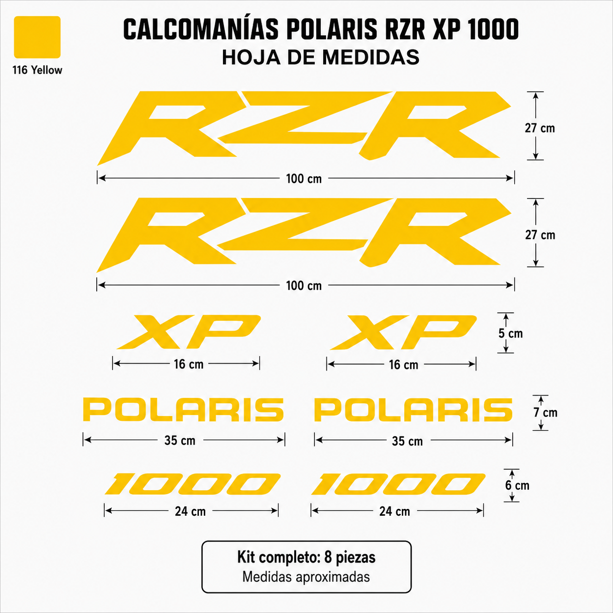 Kit Calcomanías Polaris RZR XP 1000