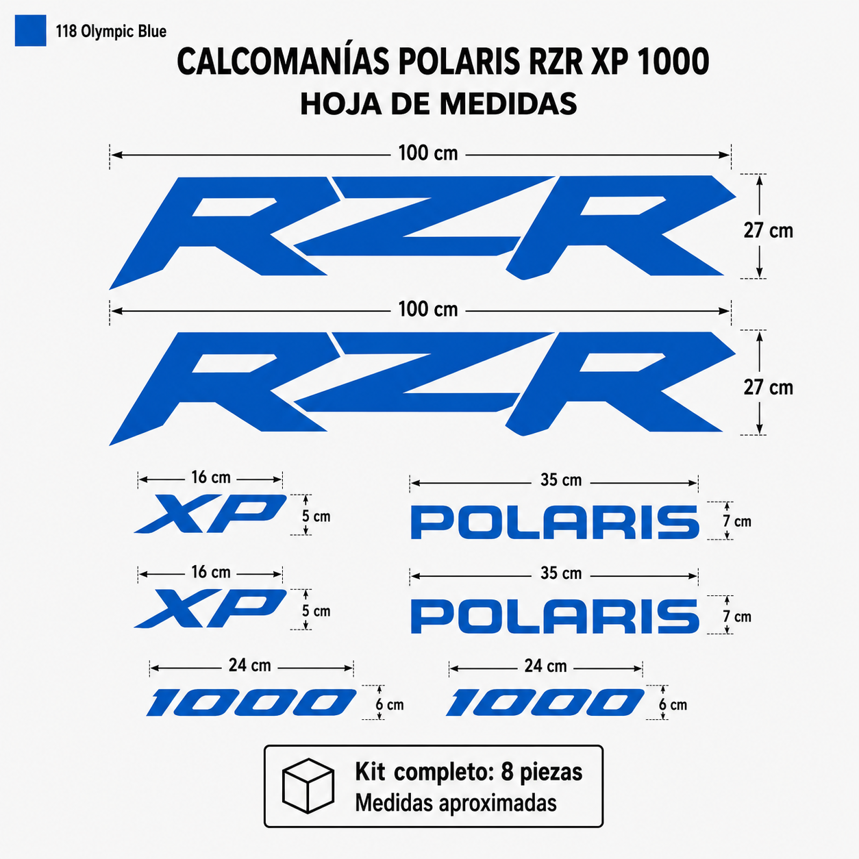 Kit Calcomanías Polaris RZR XP 1000