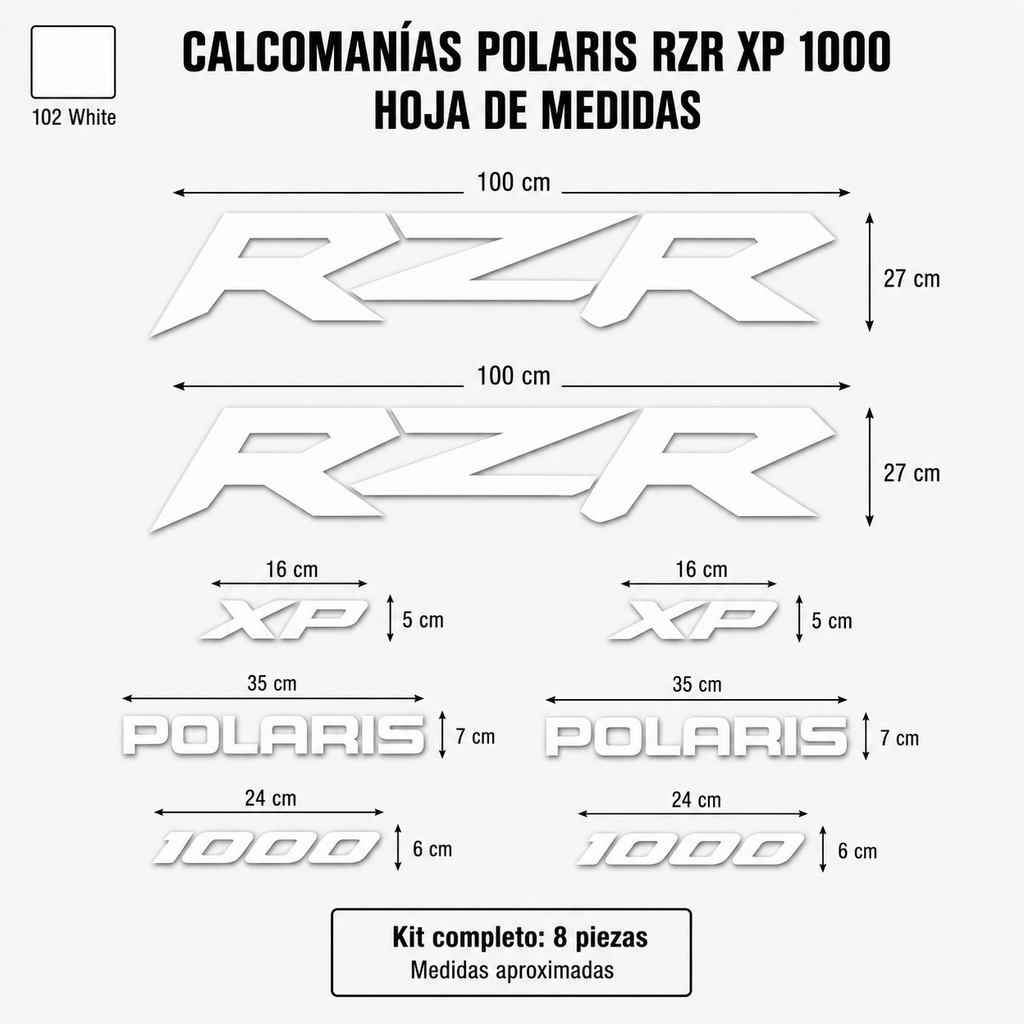 Kit Calcomanías Polaris RZR XP 1000