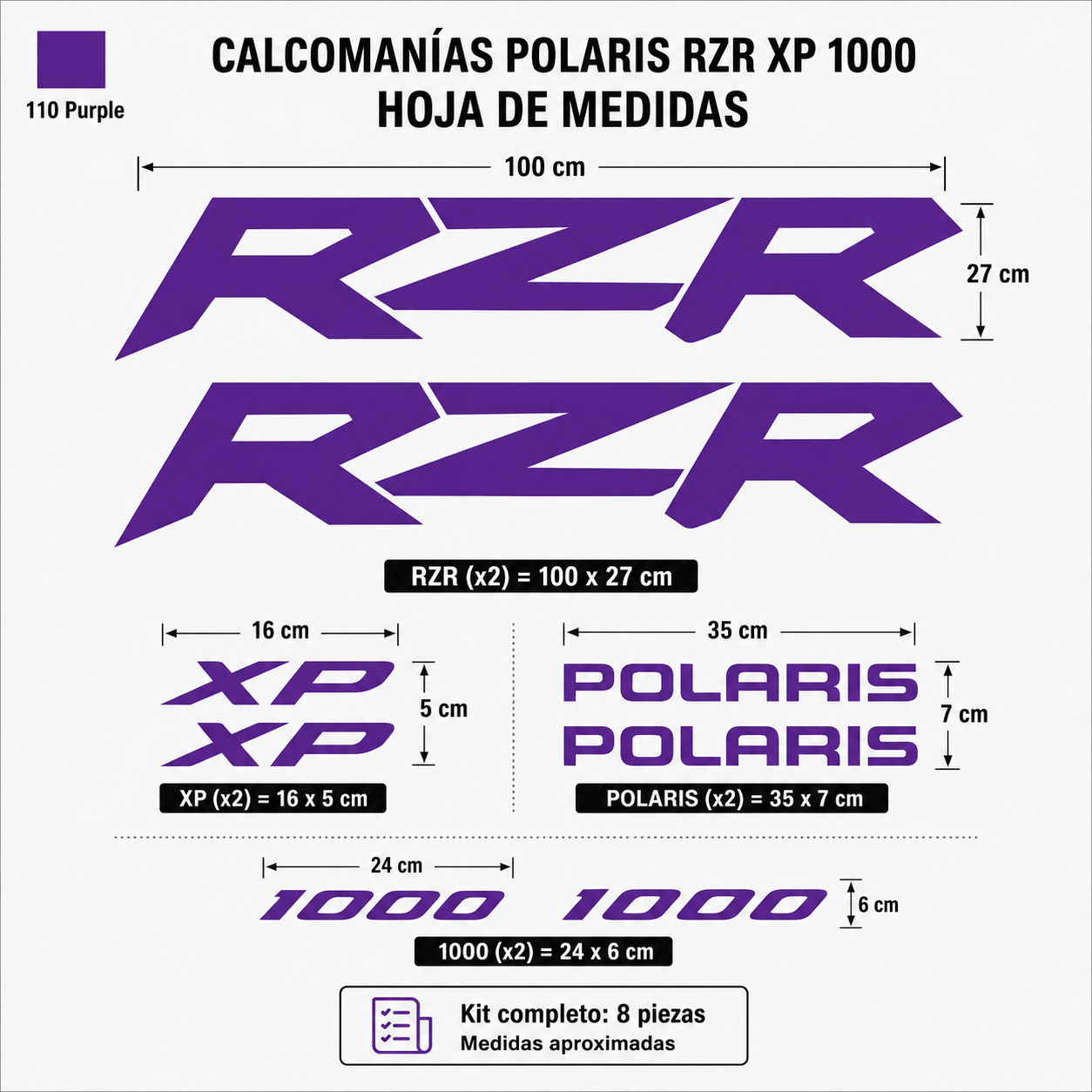 Kit Calcomanías Polaris RZR XP 1000