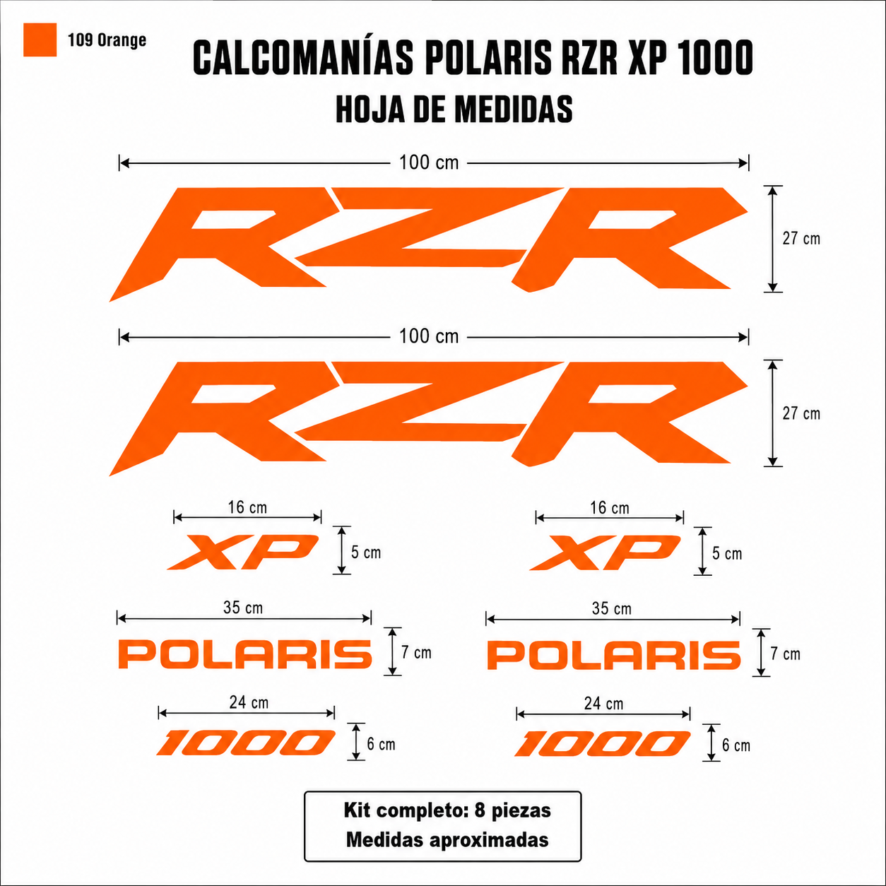 Kit Calcomanías Polaris RZR XP 1000