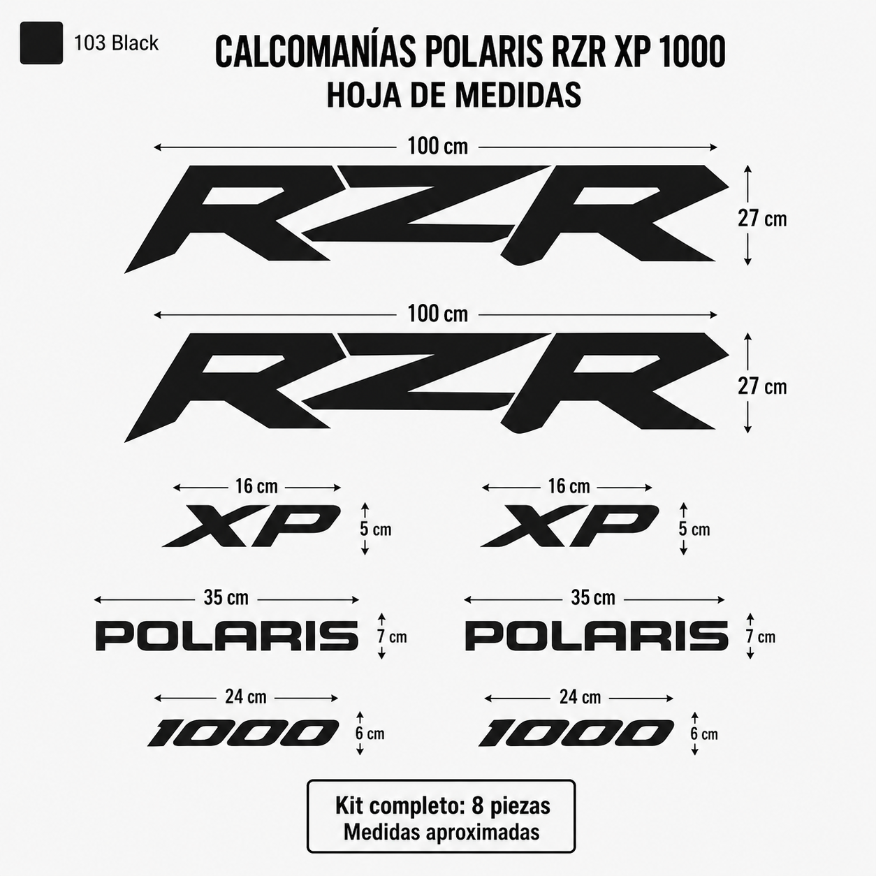 Kit Calcomanías Polaris RZR XP 1000