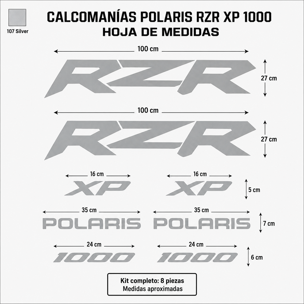 Kit Calcomanías Polaris RZR XP 1000