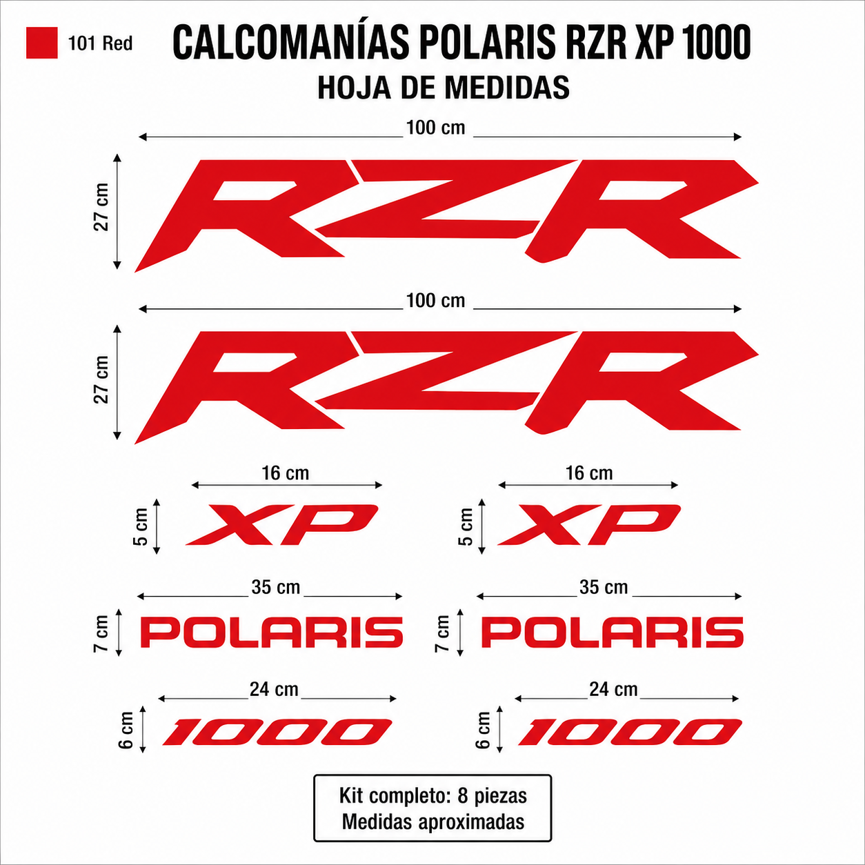 Kit Calcomanías Polaris RZR XP 1000