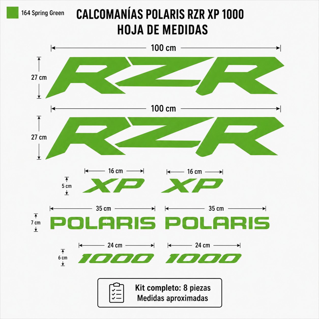 Kit Calcomanías Polaris RZR XP 1000