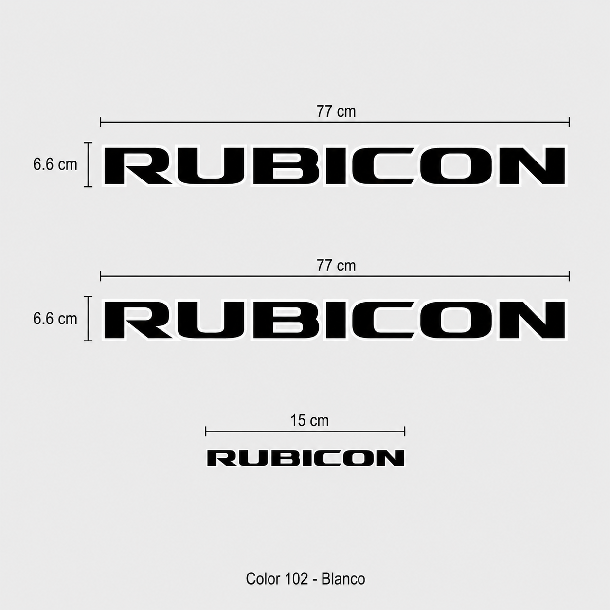 Kit Calcomanías Rubicon para Jeep – 3 Piezas