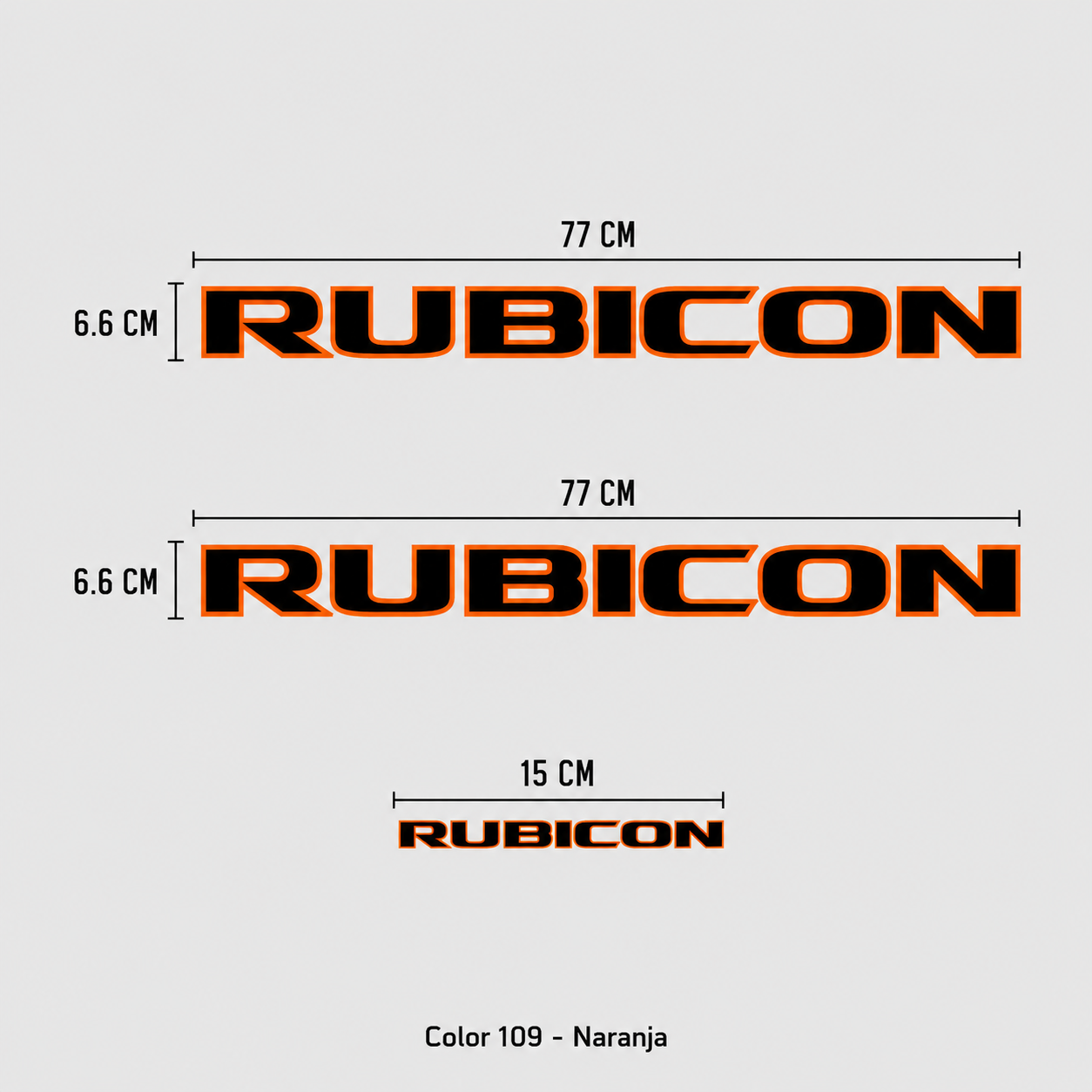 Kit Calcomanías Rubicon para Jeep – 3 Piezas