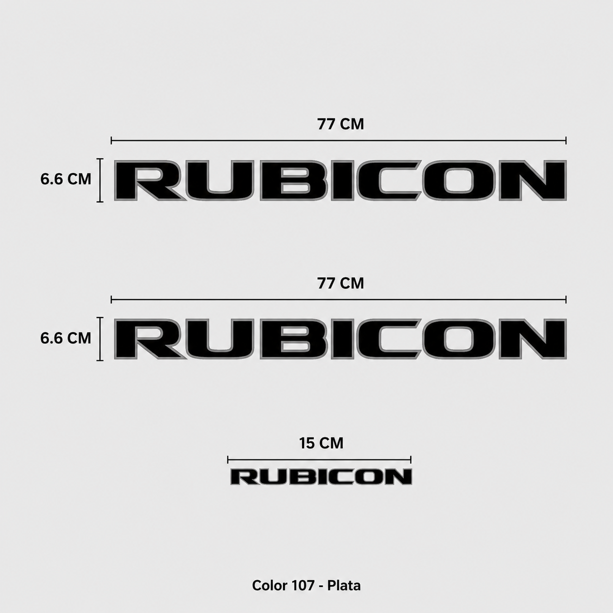 Kit Calcomanías Rubicon para Jeep – 3 Piezas