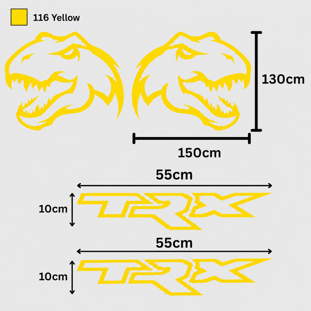 Kit Completo Calcomanías TRX Laterales + Dinosaurio T-Rex