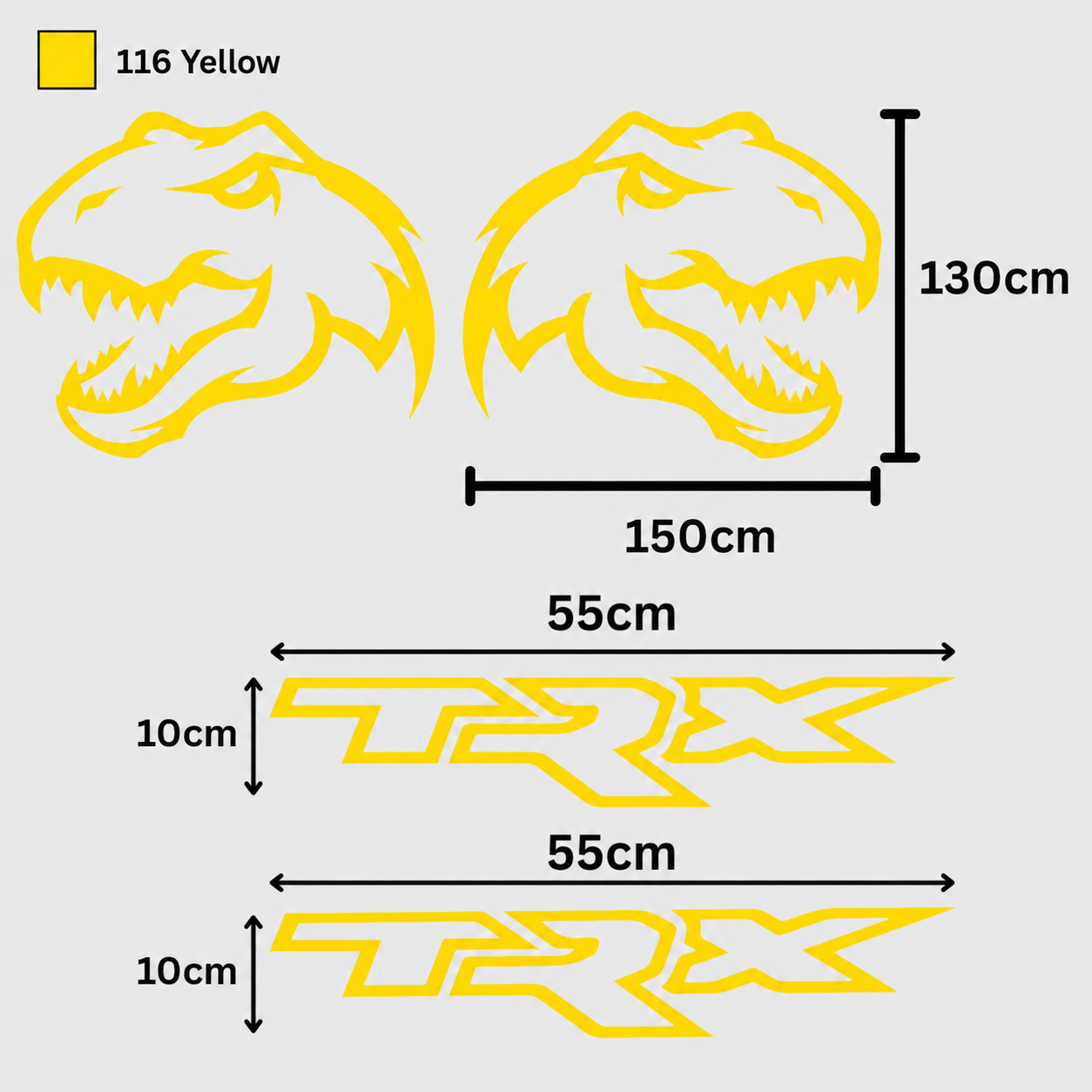 Kit Completo Calcomanías TRX Laterales + Dinosaurio T-Rex