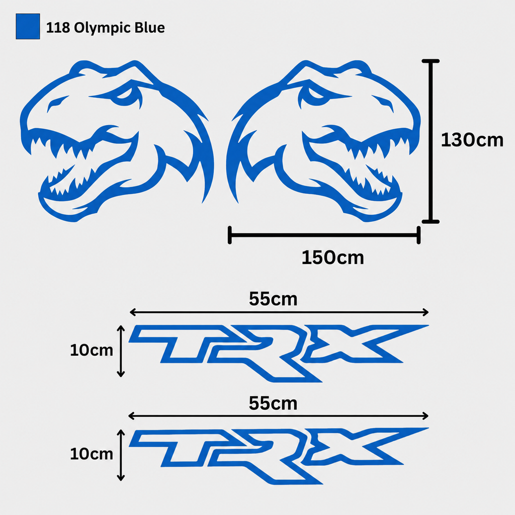 Kit Completo Calcomanías TRX Laterales + Dinosaurio T-Rex