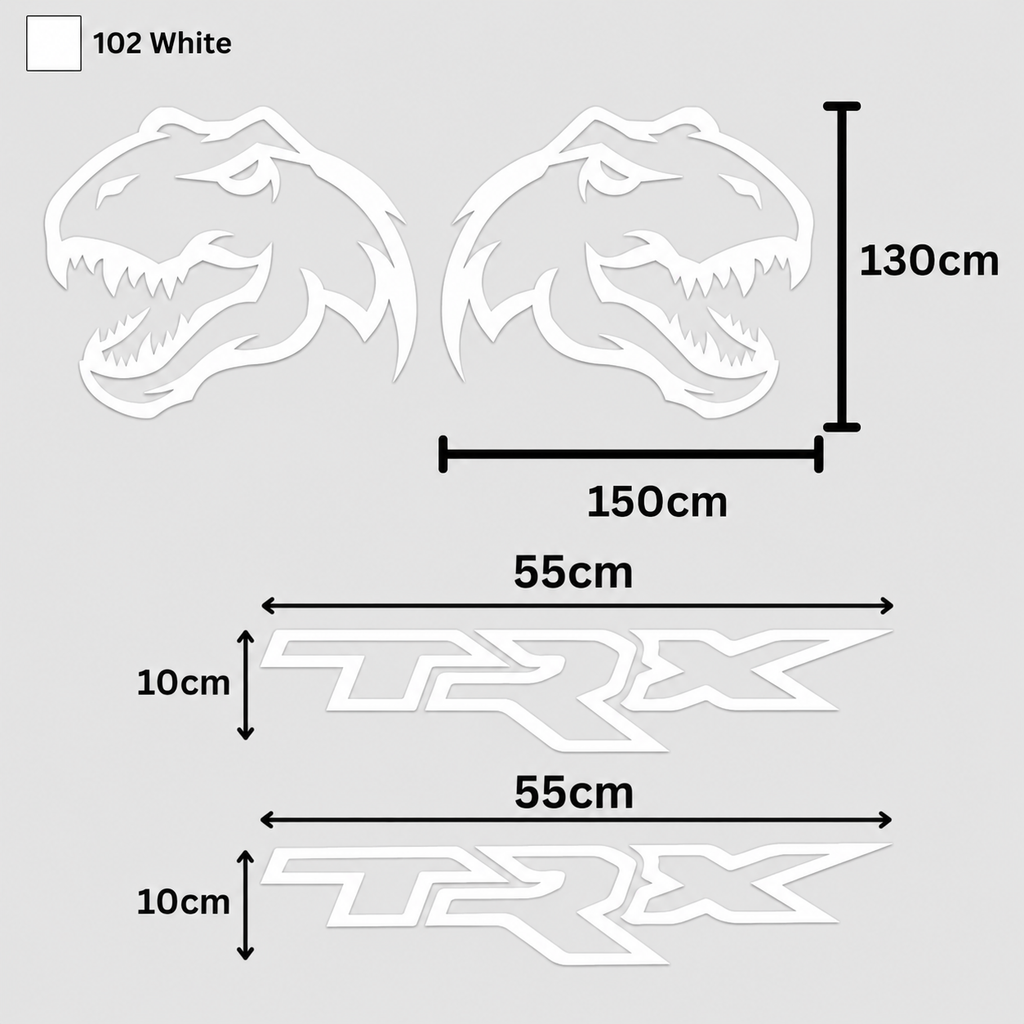 Kit Completo Calcomanías TRX Laterales + Dinosaurio T-Rex