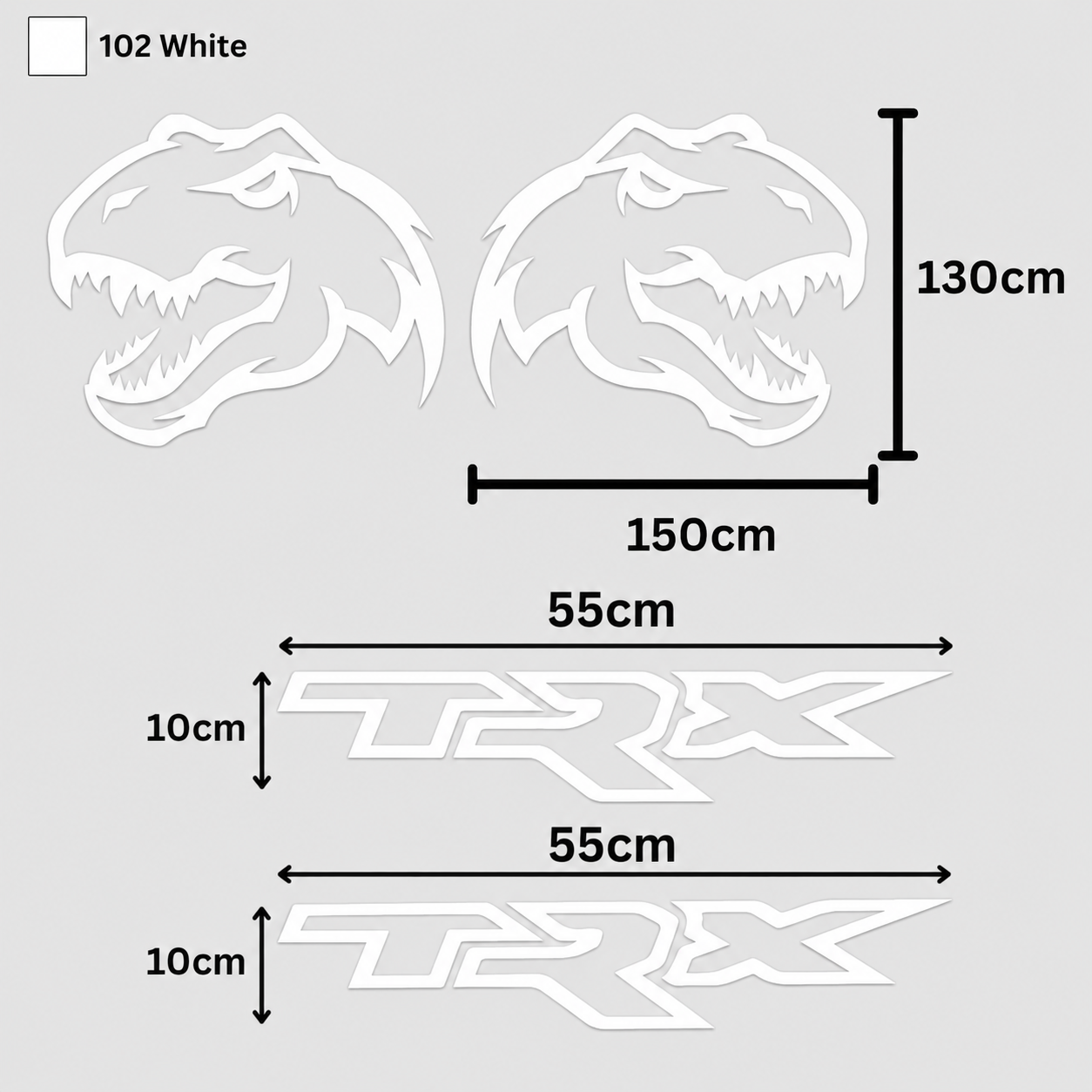 Kit Completo Calcomanías TRX Laterales + Dinosaurio T-Rex