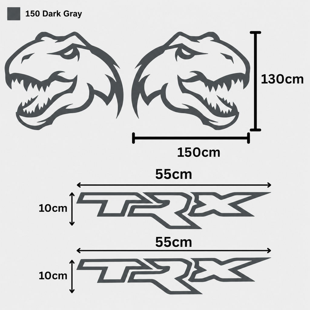 Kit Completo Calcomanías TRX Laterales + Dinosaurio T-Rex