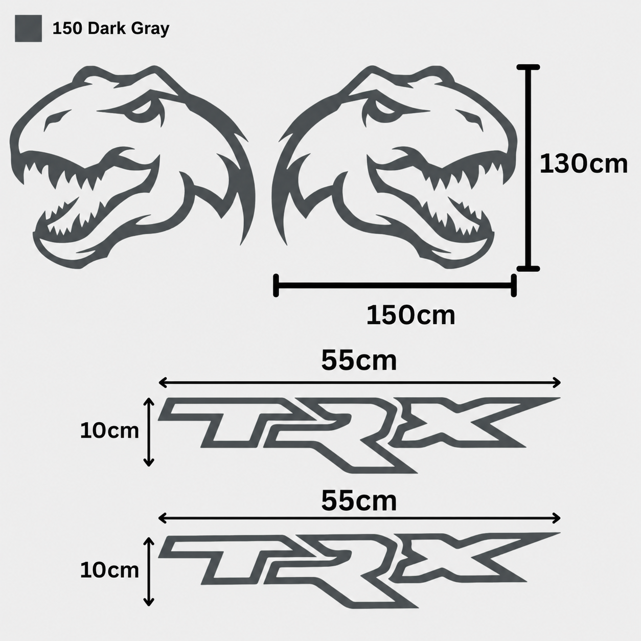 Kit Completo Calcomanías TRX Laterales + Dinosaurio T-Rex