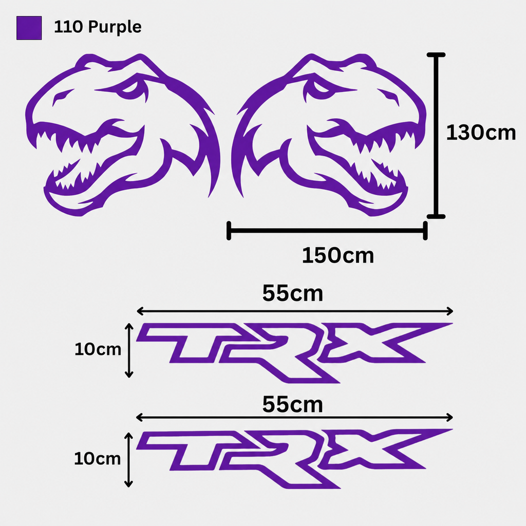 Kit Completo Calcomanías TRX Laterales + Dinosaurio T-Rex