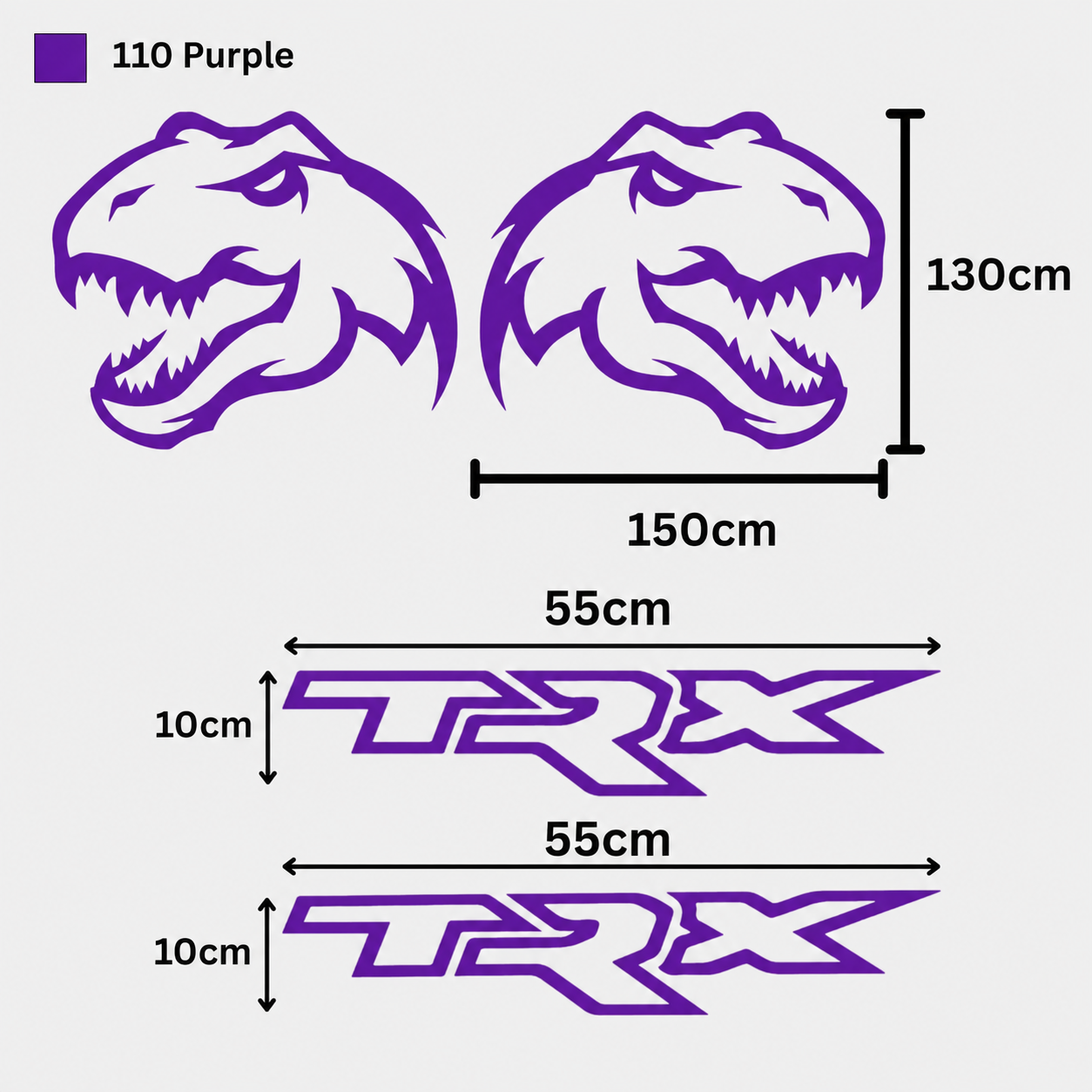 Kit Completo Calcomanías TRX Laterales + Dinosaurio T-Rex