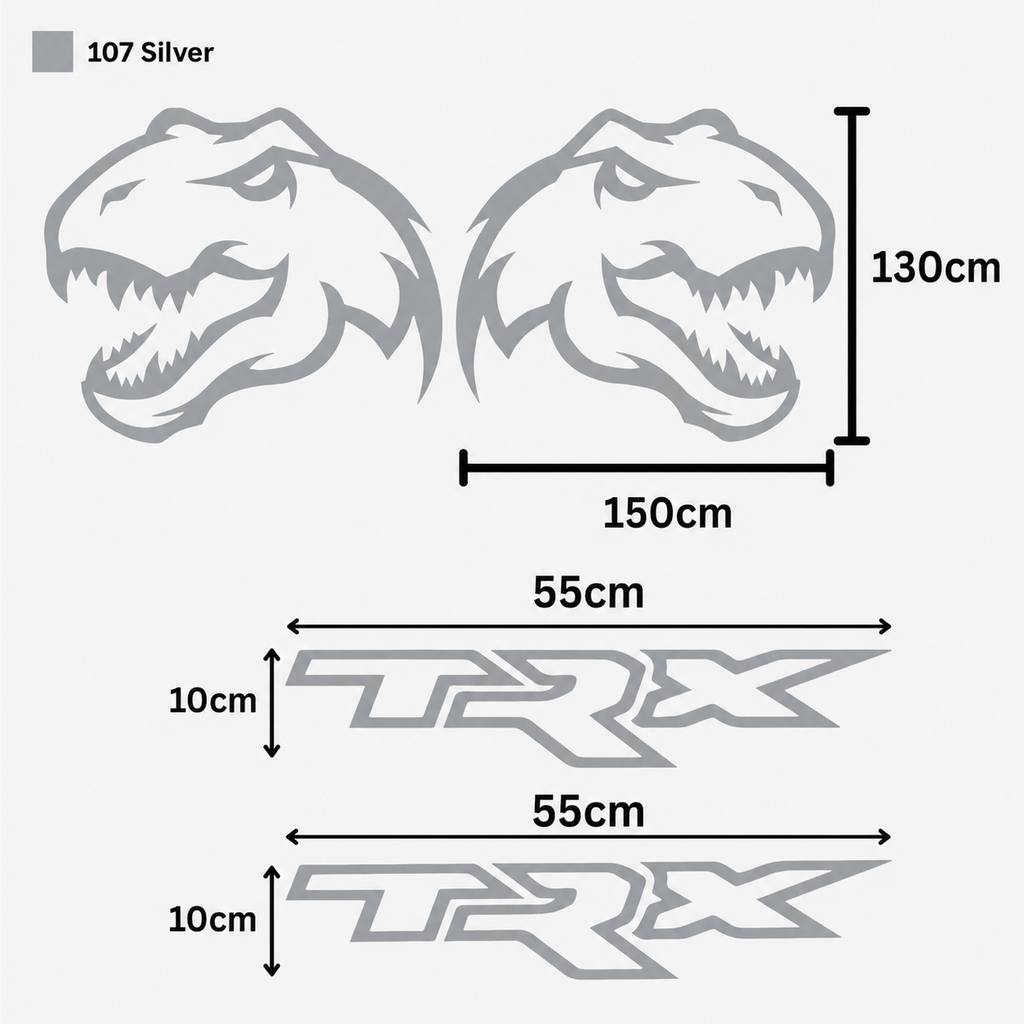 Kit Completo Calcomanías TRX Laterales + Dinosaurio T-Rex