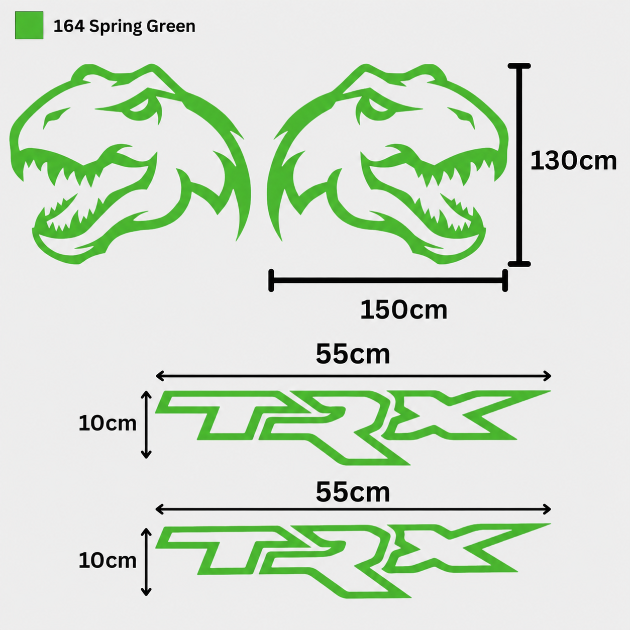 Kit Completo Calcomanías TRX Laterales + Dinosaurio T-Rex