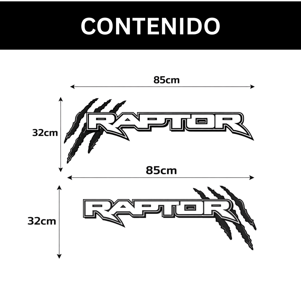 Kit Par Calcomanías Raptor 85x32 cm con Diseño de Garras